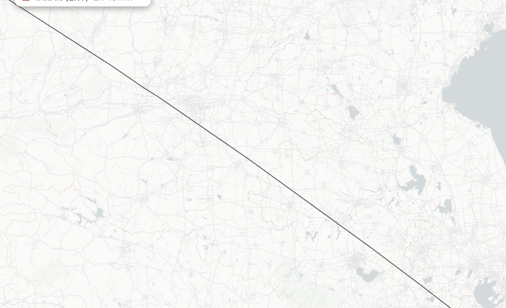 Flights from Hangzhou to Yan'an route map