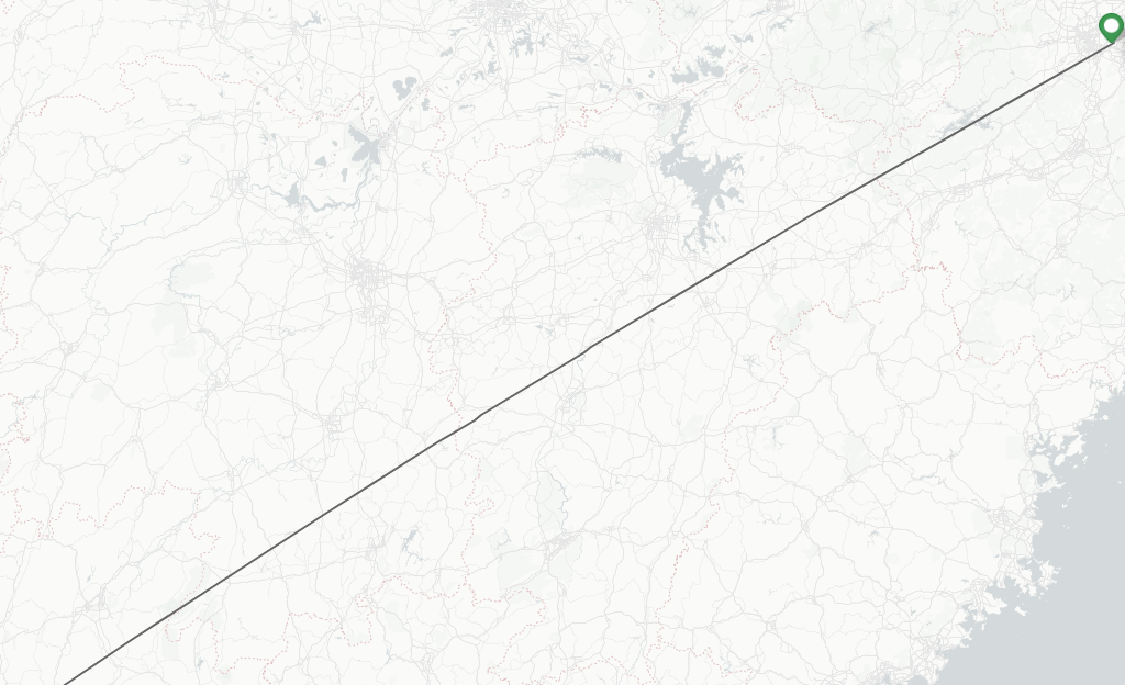 Flights from Hangzhou to Liuzhou route map