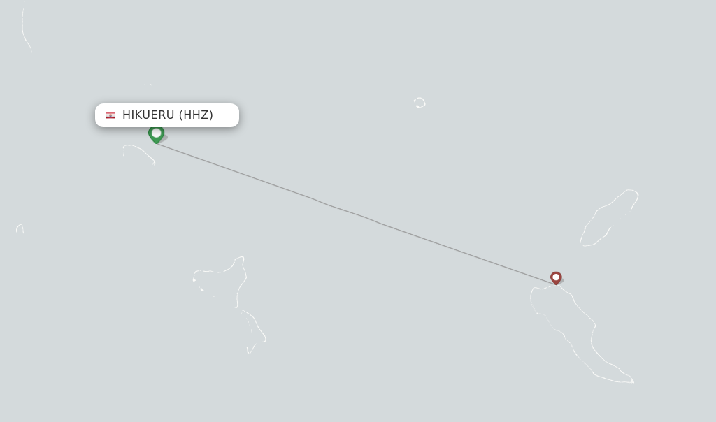 Route map with flights from Hikueru with Air Tahiti