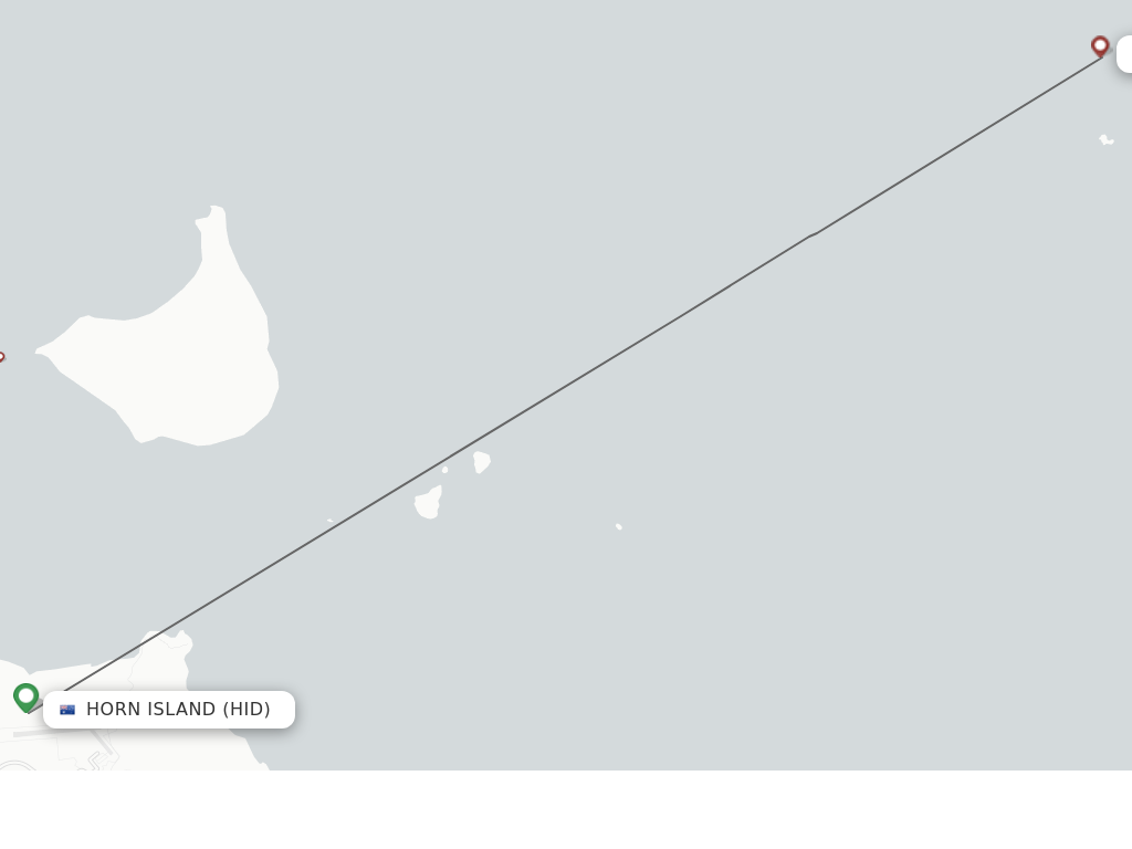 Flights from Horn Island to Yam Island route map