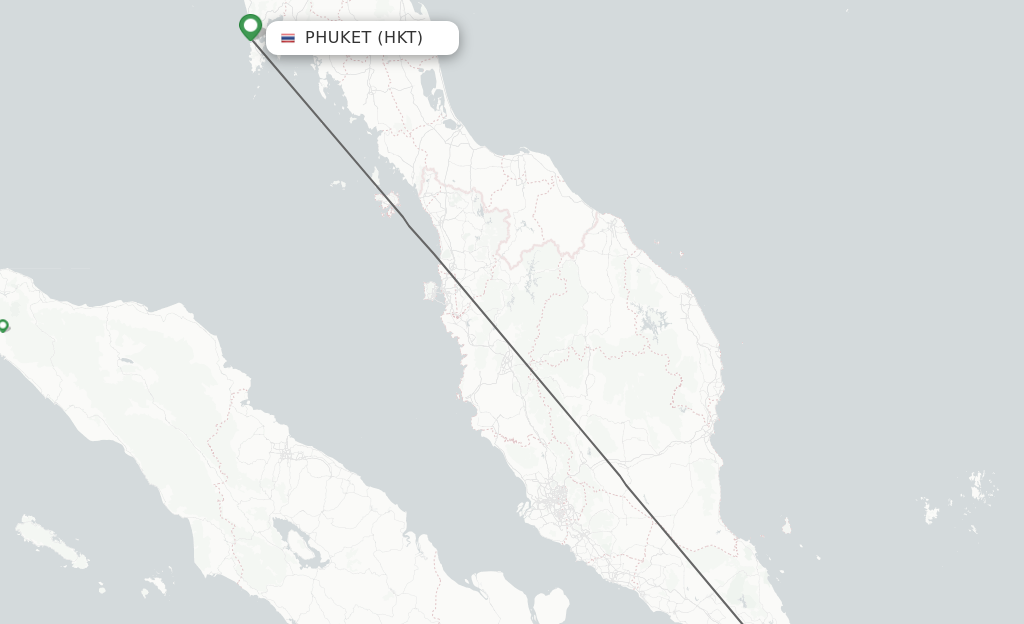 Flights from Phuket to Singapore route map