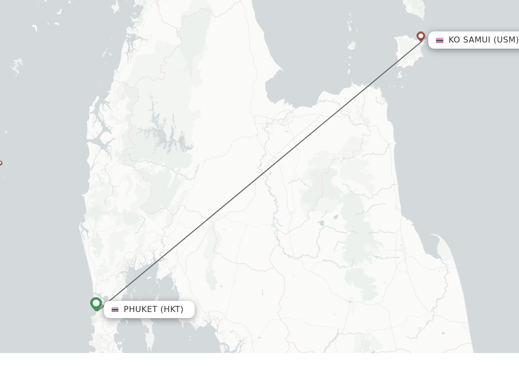 Flights from Phuket to Ko Samui route map