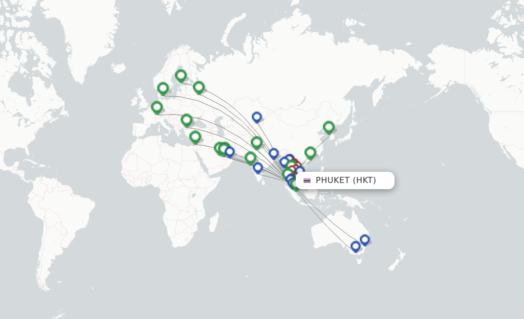 Flights from Phuket to Novosibirsk route map