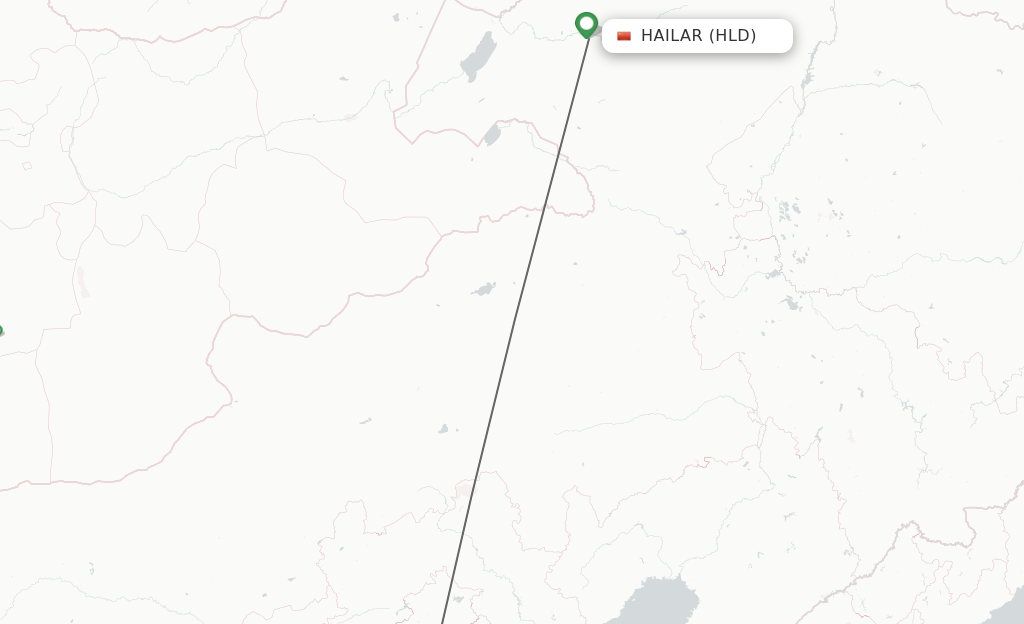 Flights from Hailar to Beijing route map