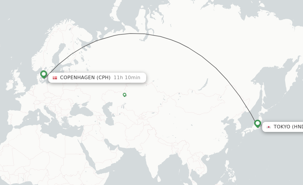 Reproducere Løve Aktiver Direct (non-stop) flights from Tokyo to Copenhagen - schedules -  FlightsFrom.com