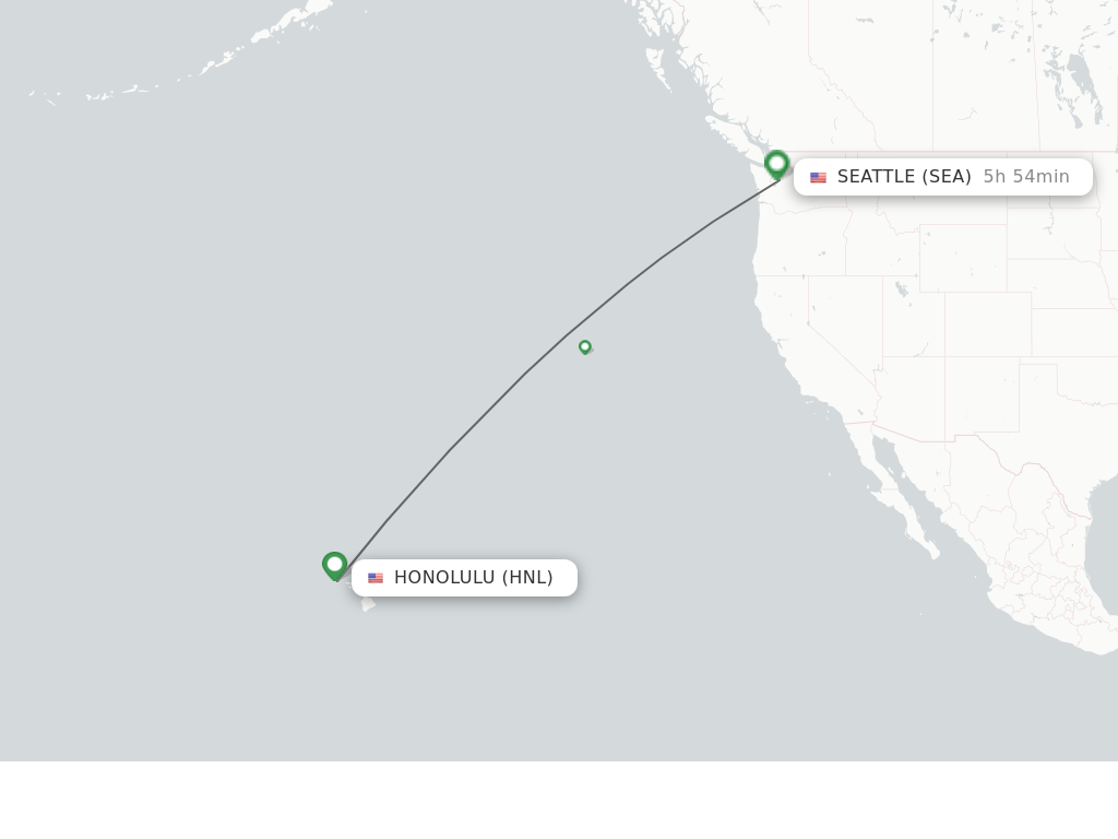 Flights from Honolulu to Seattle route map