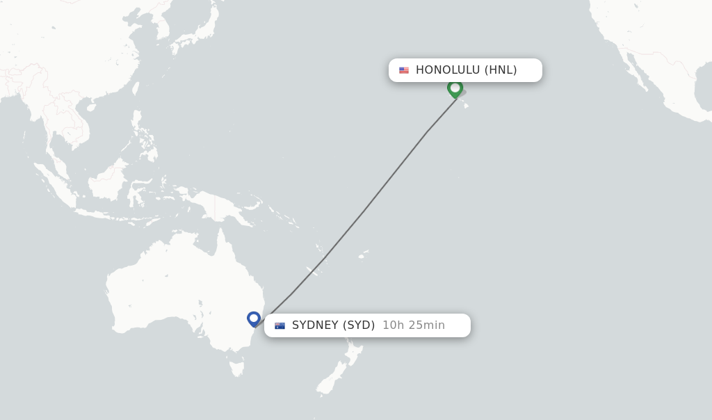 Direct (non-stop) from Honolulu to Sydney - schedules - FlightsFrom.com