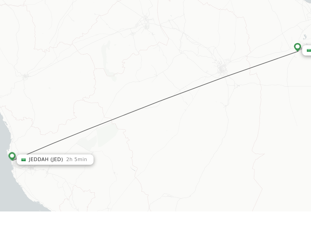 Flights from Hofuf to Jeddah route map