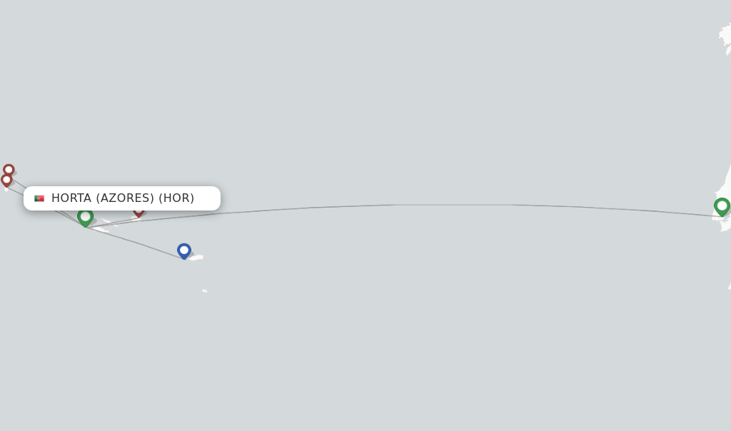 Horta (Azores) flight map