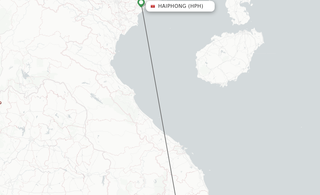 Flights from Haiphong to Pleiku route map
