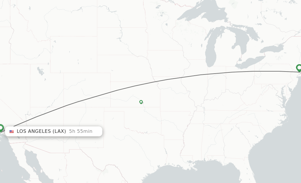 Direct (non-stop) flights from Westchester County to Los Angeles