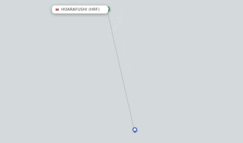 Route map with flights from Hoarafushi with Maldivian