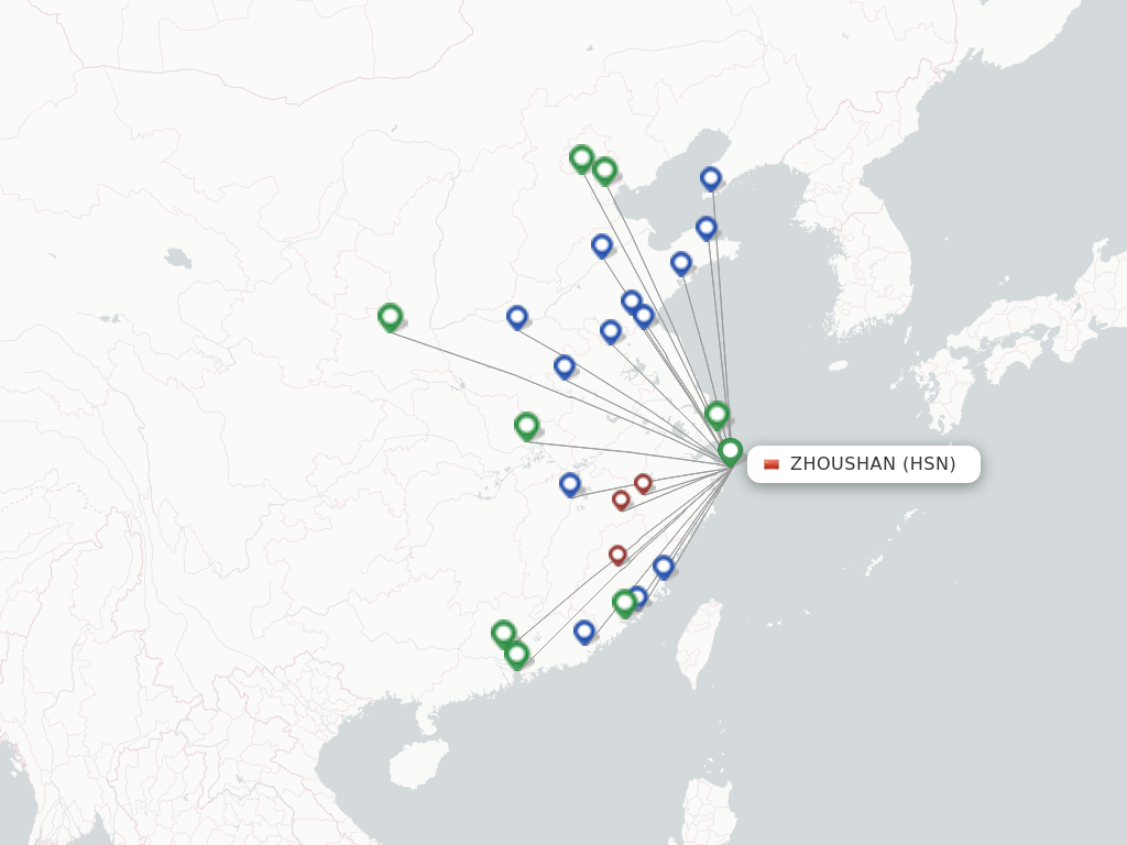 Zhoushan HSN route map