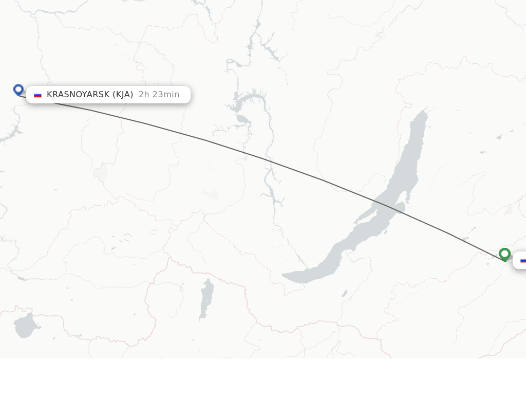 Flights from Chita to Krasnojarsk route map