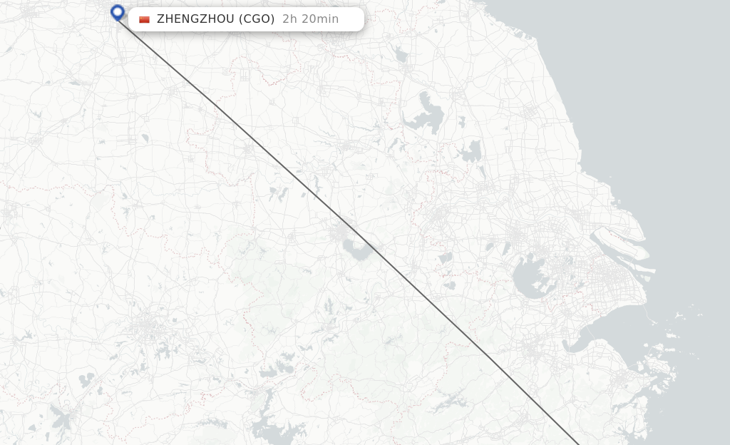 Flights from Taizhou to Zhengzhou route map