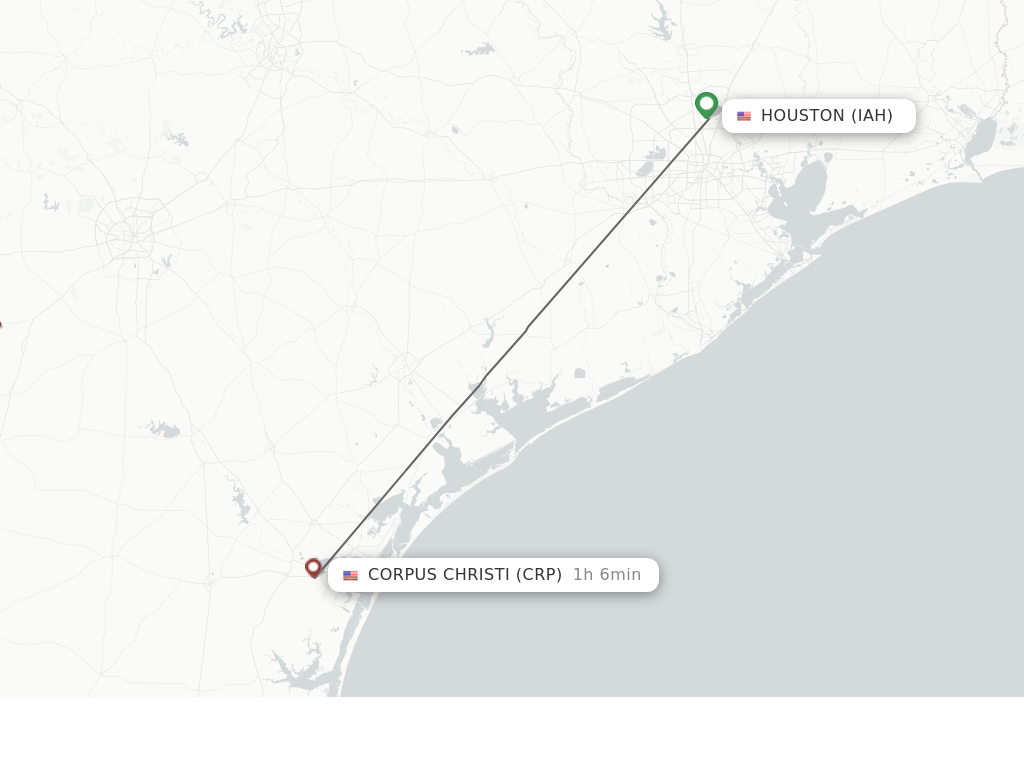 Direct (non-stop) flights from Houston to Corpus Christi - schedules