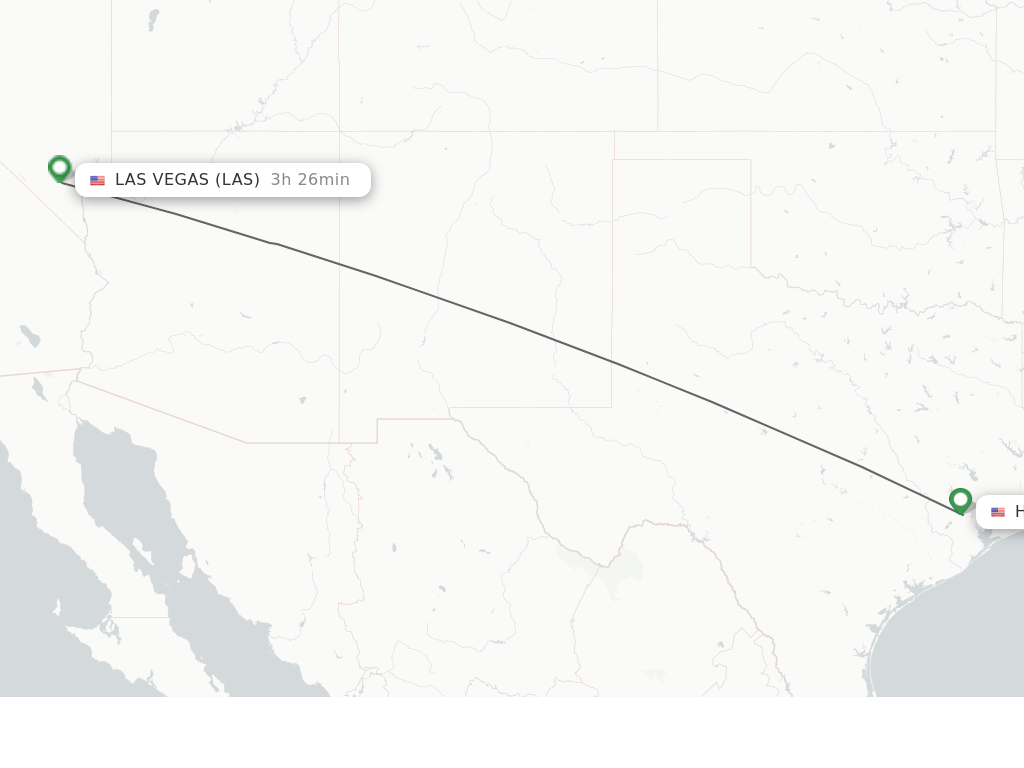 Flights from Houston to Las Vegas route map
