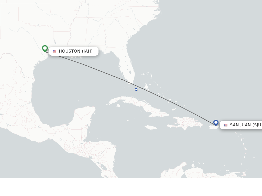 Direct (non-stop) flights from Houston to San Juan - schedules