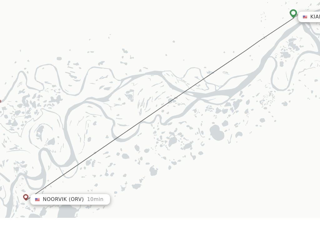 Flights from Kiana to Noorvik route map