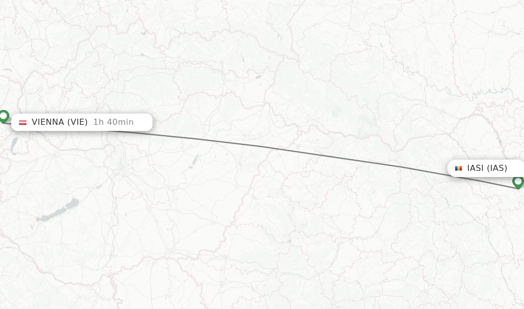 Flights from Iasi to Vienna route map