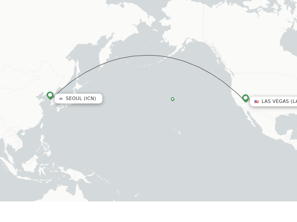 Flights from Las Vegas to Seoul route map