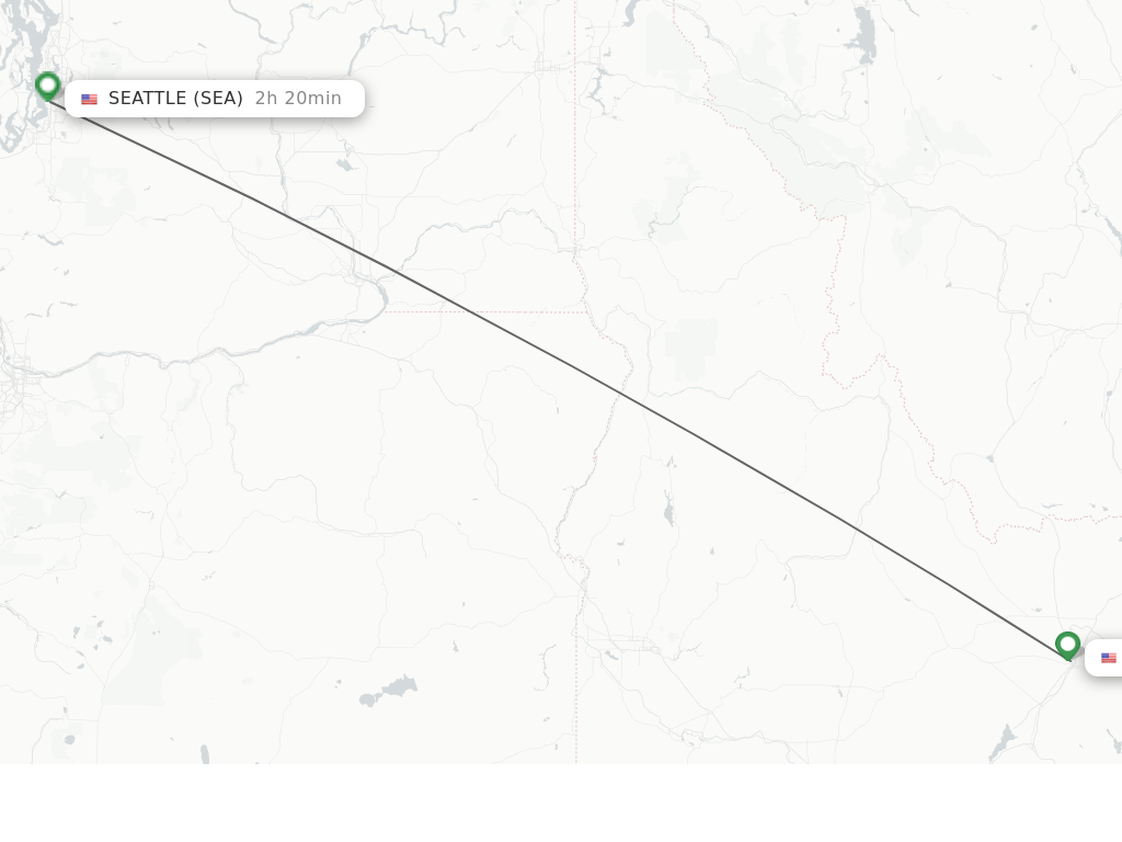 Flights from Idaho Falls to Seattle route map
