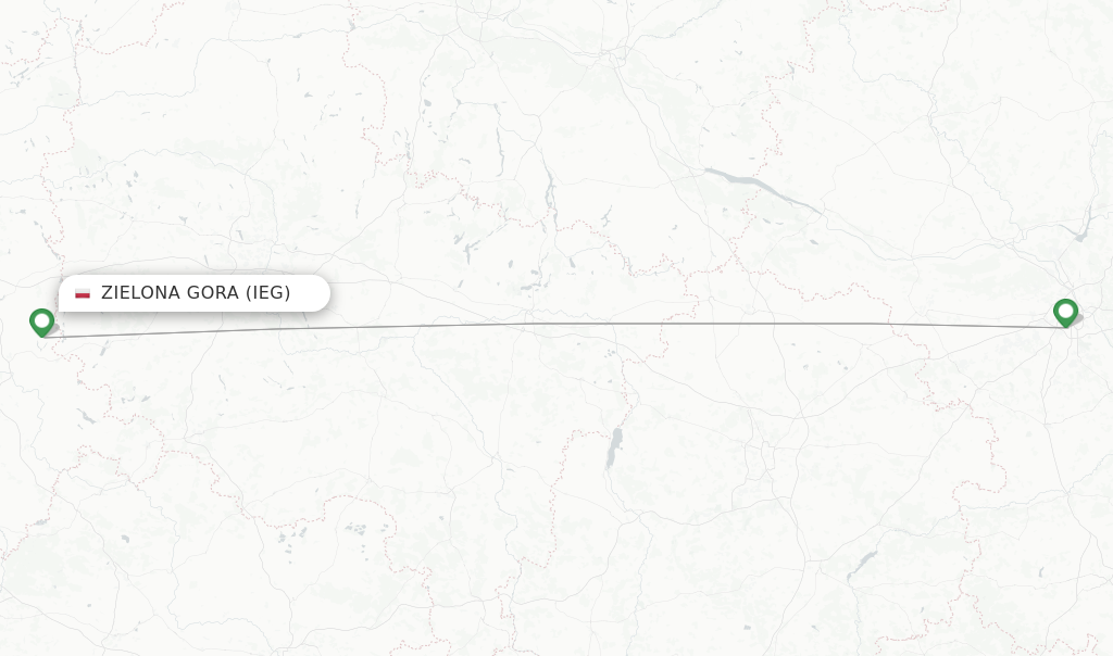 Zielona Gora flight map