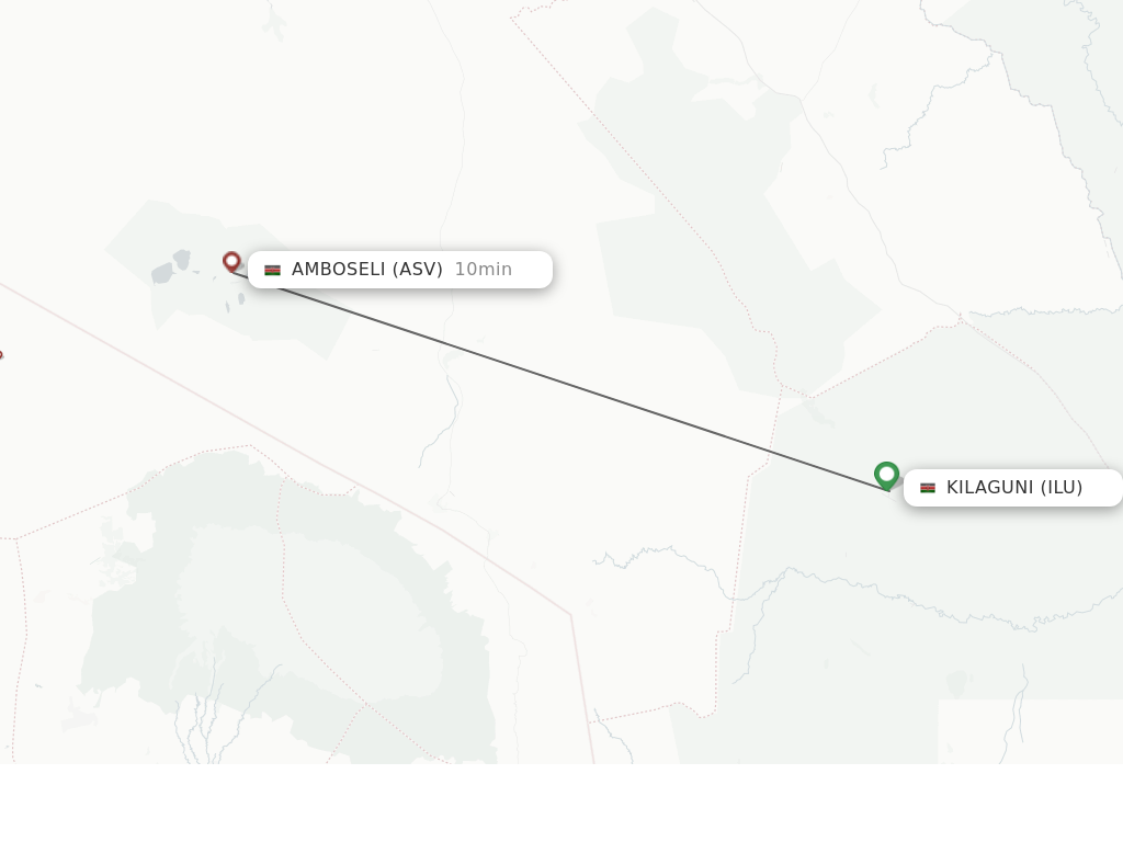 Flights from Kilaguni to Amboseli route map