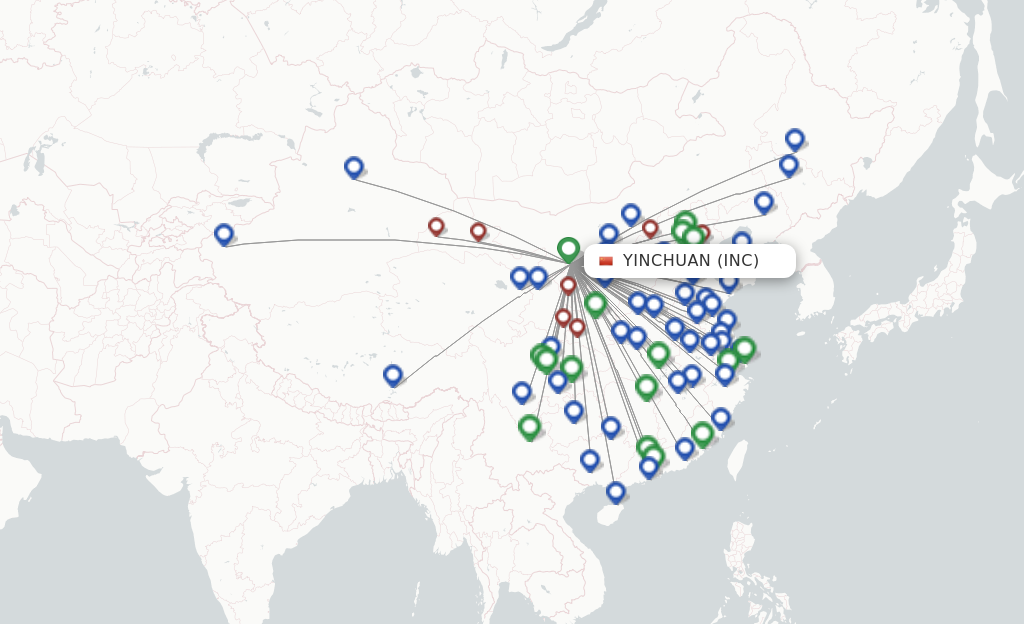 Yinchuan INC route map