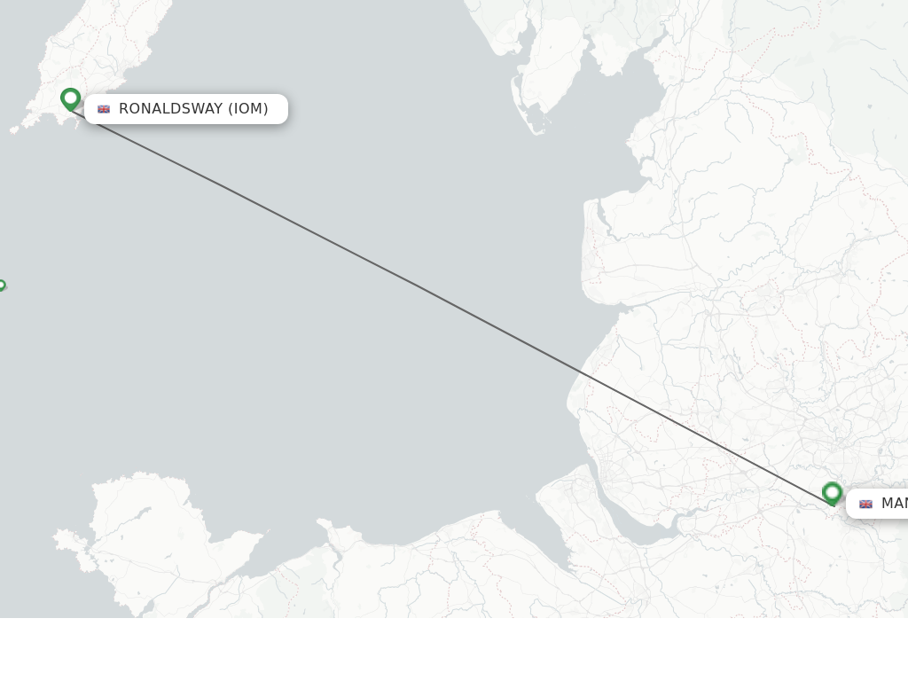 Flights from Isle Of Man to Manchester route map