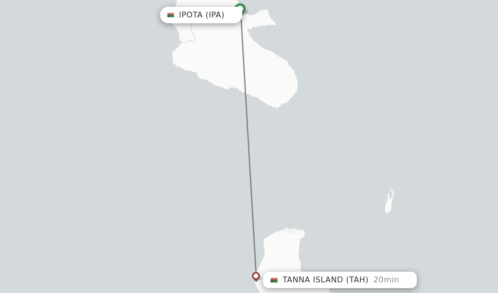 Flights from Ipota to Tanna Island route map