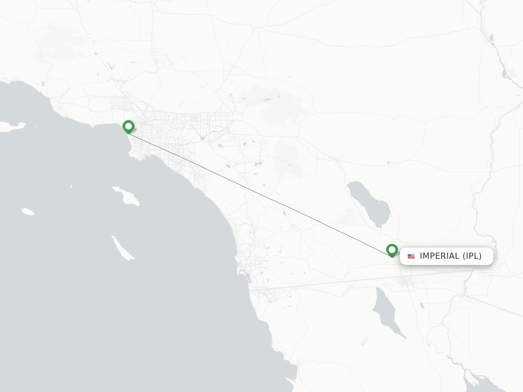 Flights from Imperial to Phoenix route map