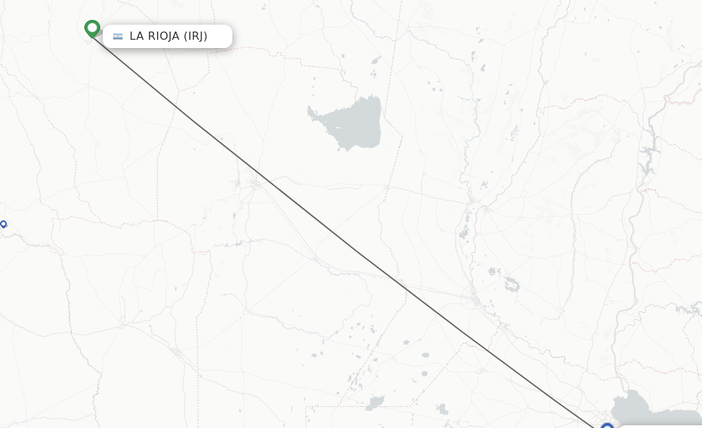 Flights from La Rioja to Buenos Aires route map