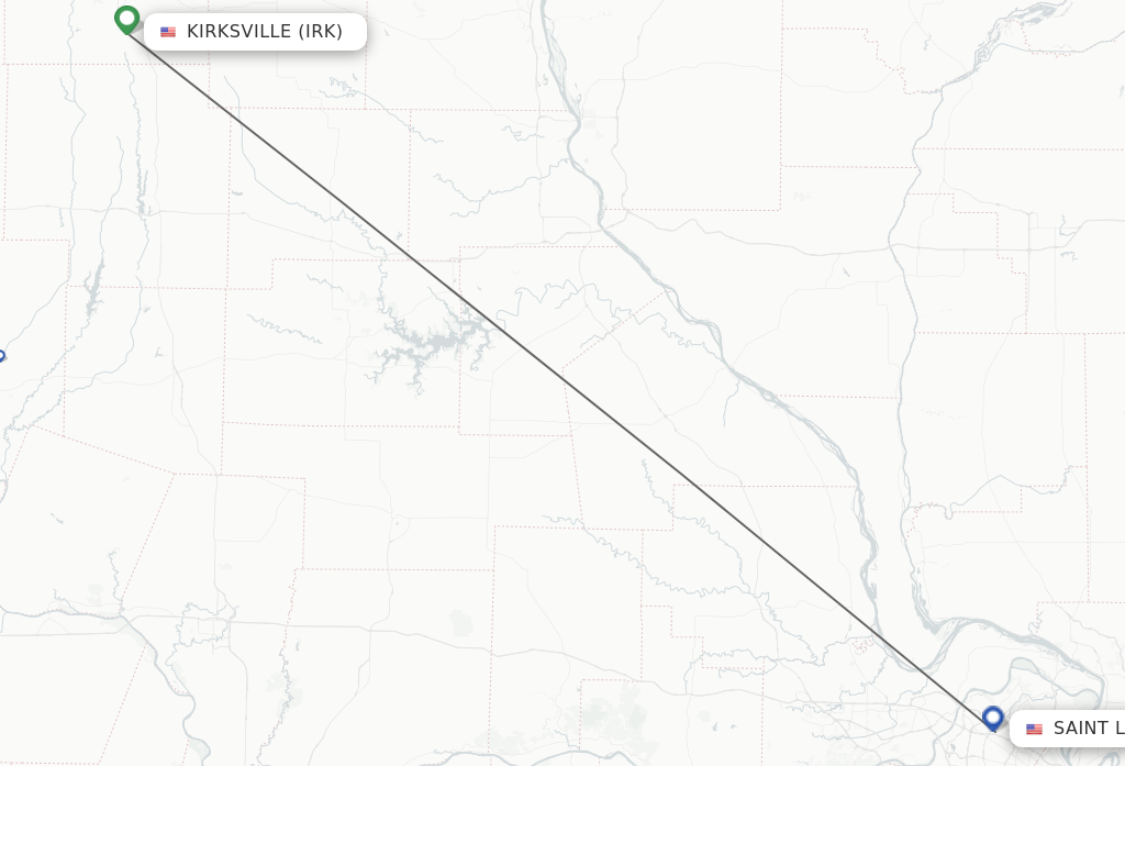Flights from Kirksville to Saint Louis route map