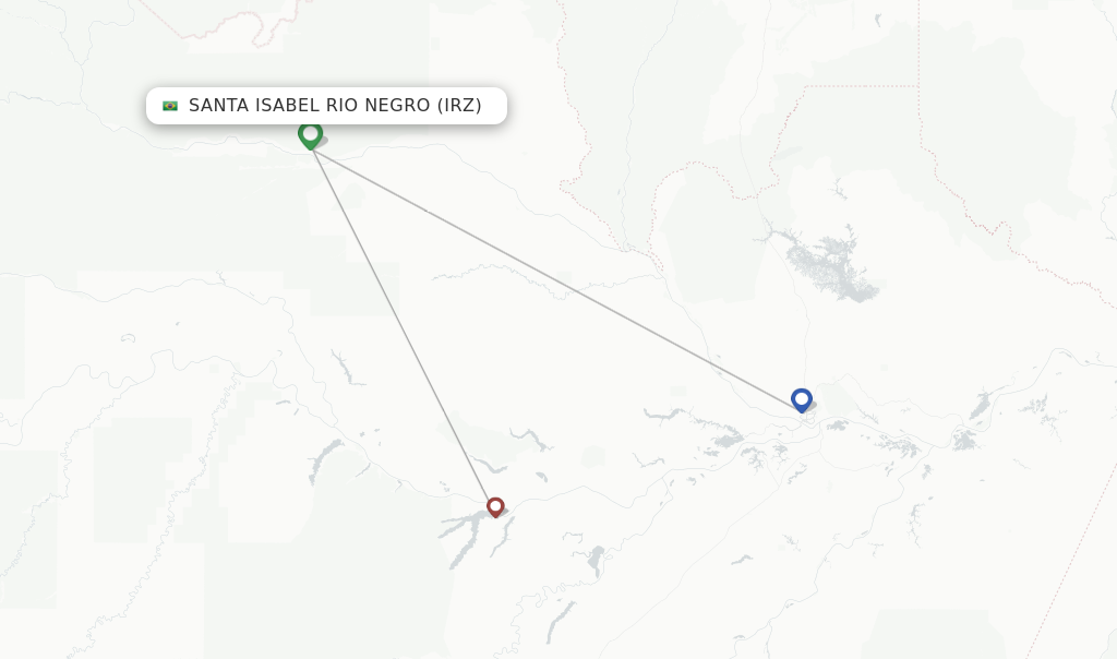 Santa Isabel Rio Negro flight map