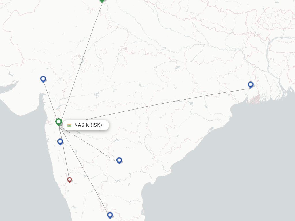 Flights from Ozar to Goa route map