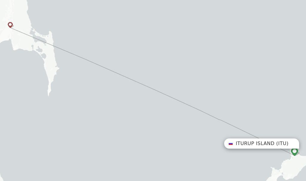 Iturup Island flight map
