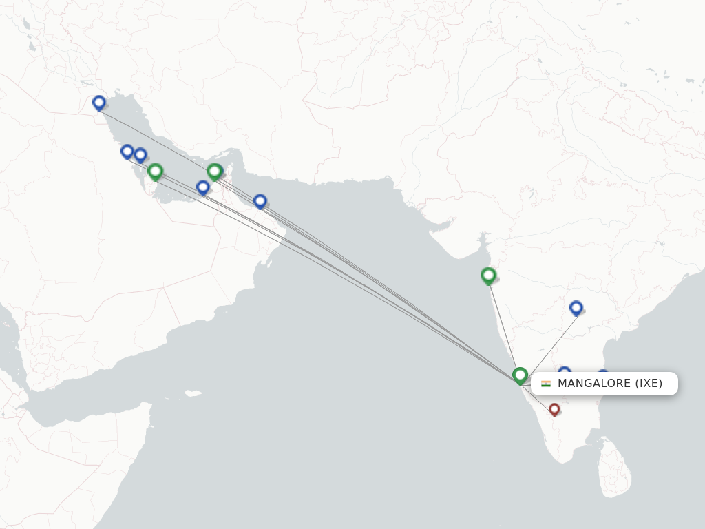 Mangalore IXE route map