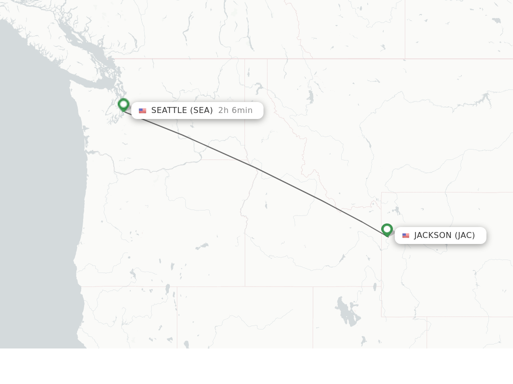 Flights from Jackson to Seattle route map