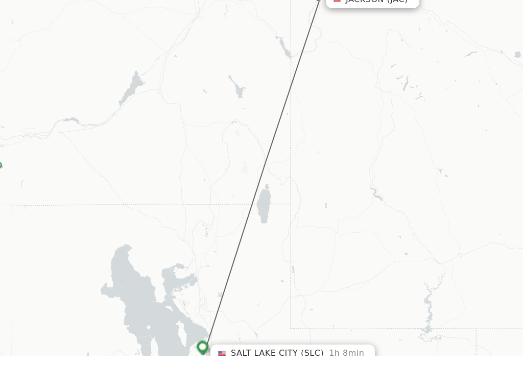 Flights from Jackson to Salt Lake City route map