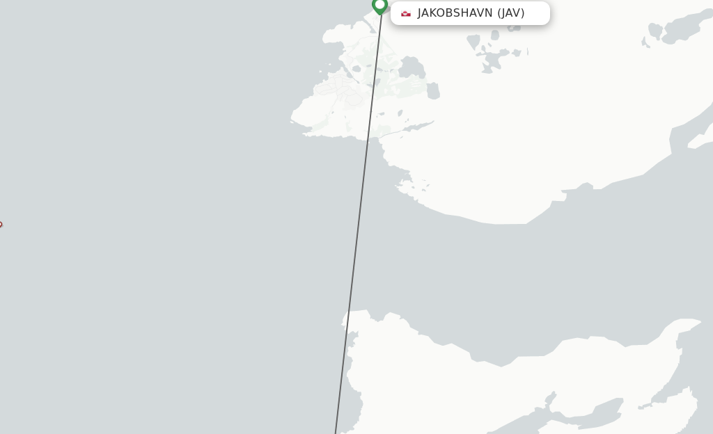 Flights from Ilulissat to Ilimanaq route map