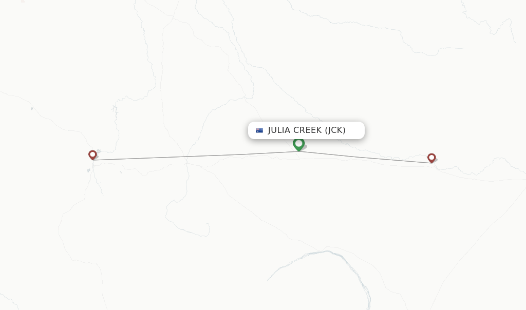 Route map with flights from Julia Creek with Rex