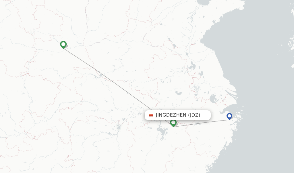 Route map with flights from Jingdezhen with Air Changan