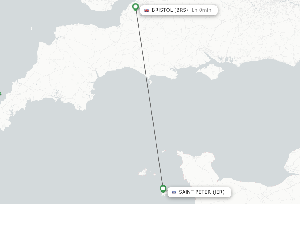 Flights from Saint Peter to Bristol route map