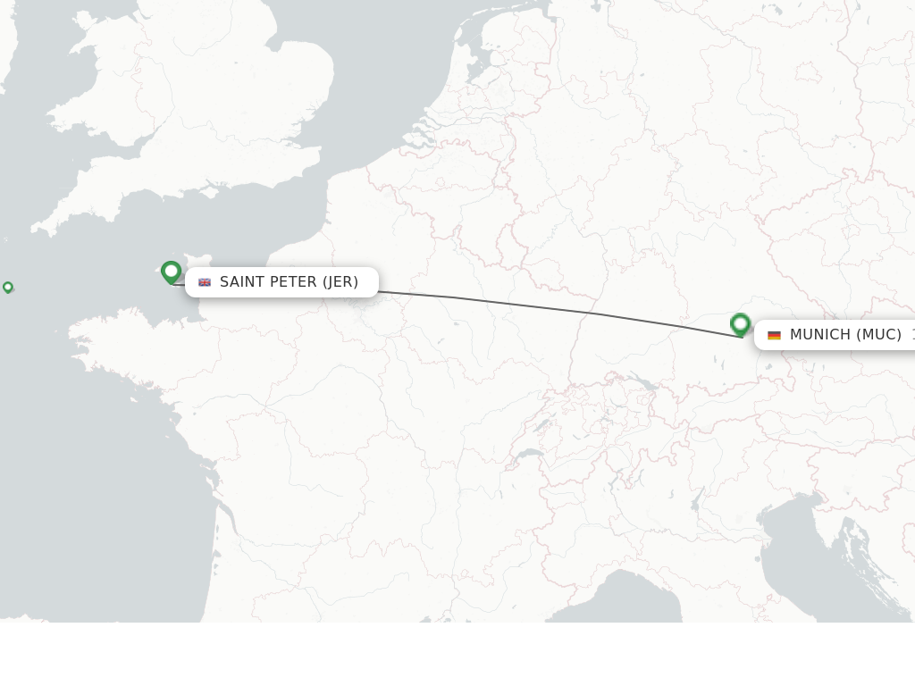 Flights from Saint Peter to Munich route map