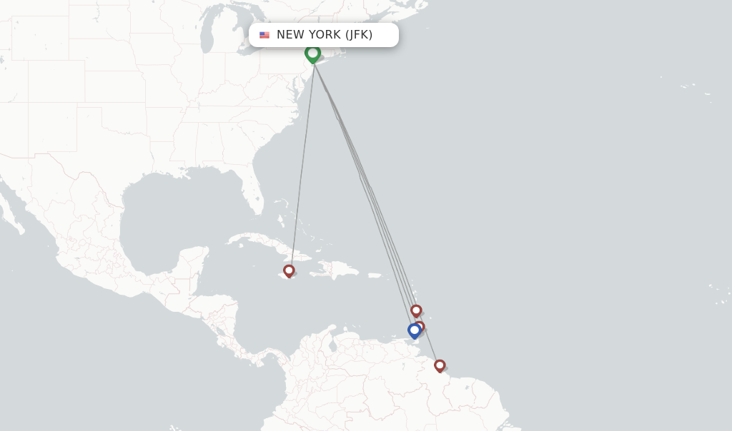 Caribbean Airlines flights from New York, JFK