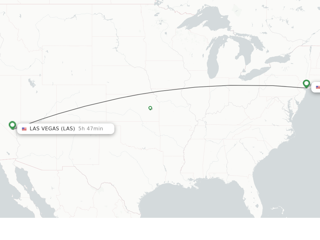 Flights from New York to Las Vegas route map