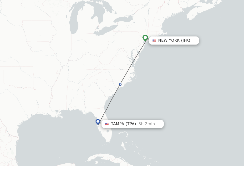 Direct (non-stop) flights from New York to Tampa - schedules