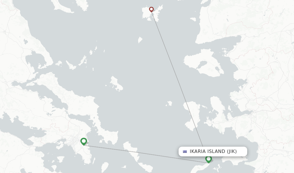 Flights from Ikaria Island to Heraklion route map