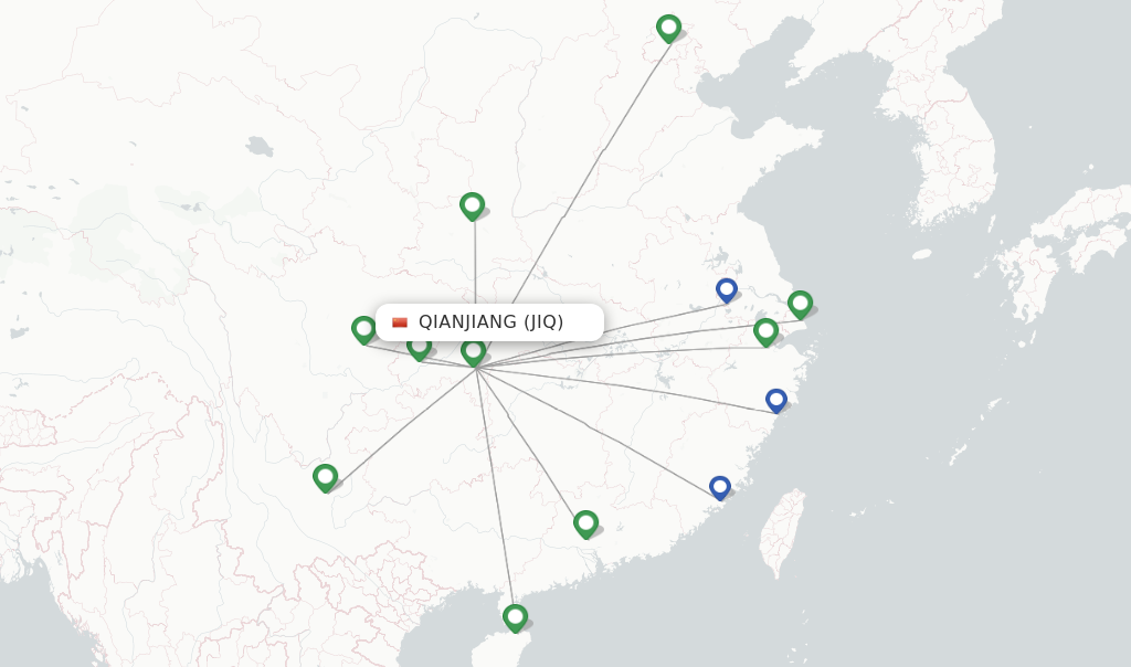 Qianjiang flight map